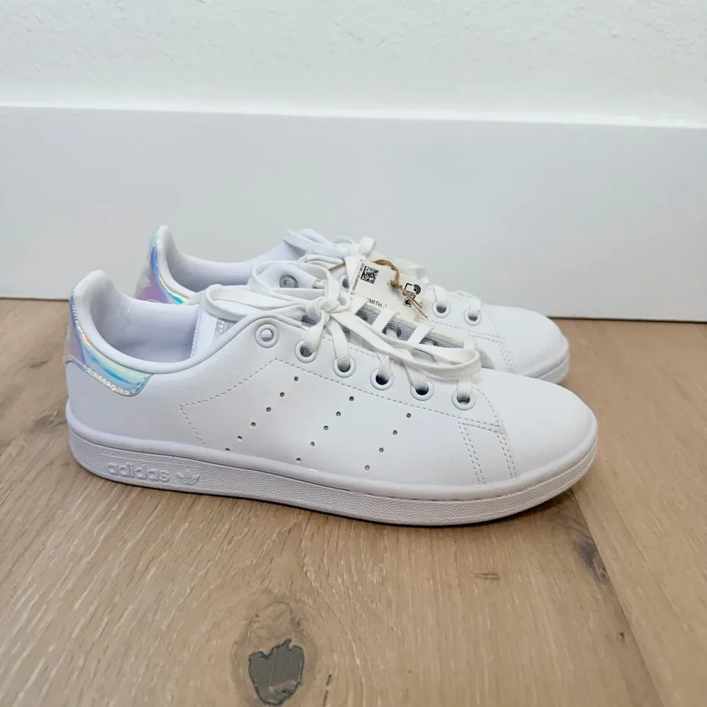 NWT ✨ ADIDAS X Stan Smith Iridescent White Sneakers Womens 5, Kid 3.5/4